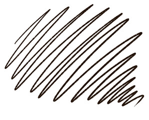 Black curl hand drawn line, curly, chalky, pencil drawing