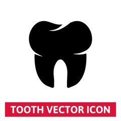 Tooth dental icon. Vector tooth sign.