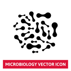 Microbiology vector icon. Germs and bacteria icon. Probiotic sign.