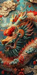 Fototapeta premium The relief of a dragon