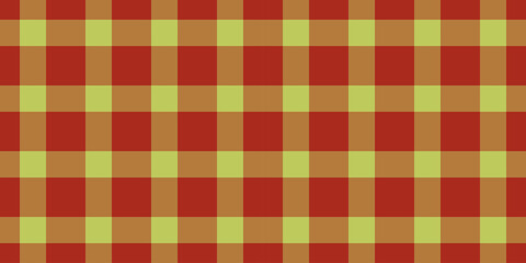 Down plaid fabric pattern, nice background texture vector. Template check seamless tartan textile in orange and red colors.