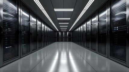 Server Room Interior Design With Black Servers