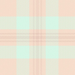 Production fabric background check, rustic pattern seamless vector. Crease plaid tartan textile texture in light color.