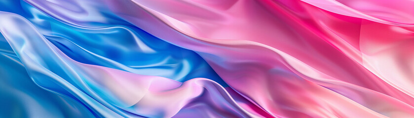 "Dynamic Swirls of Pink and Blue Fabric in Motion"