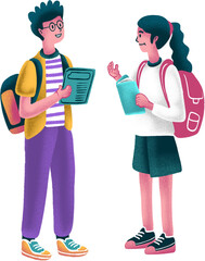 Students conversation Illustrations