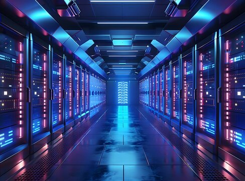 Futuristic server room