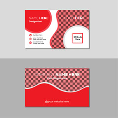 Red creative modern business card layout