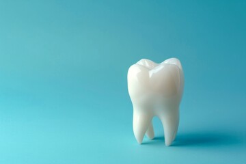 Unhealthy tooth against blue background: oral care and well-being illustration