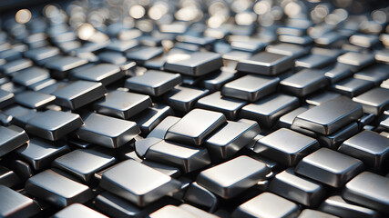 Obraz premium Shiny iron steel background pattern, Generative AI