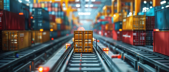 Obraz premium Manager overseeing automated container sorting systems