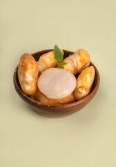 Borassus Flabellifer or Ice Apple or Wine Palm or Doub Palm - Young Fruit with Sweet and Healthy Water. In India, one of the fruits you will find on every street corner during summer.