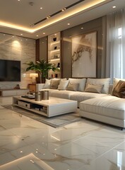 Fototapeta premium Modern minimalist living room