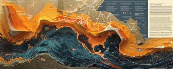 Detailed illustration of seismic survey techniques and data visualization in geology
