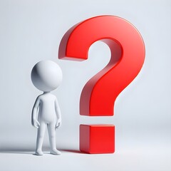 3d human with red question mark