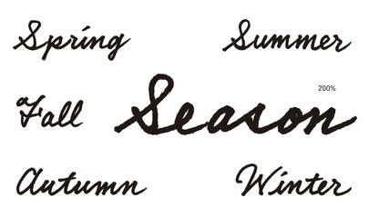 手書き筆記体の季節の英語名。グラフィック デザイン、カレンダー、パーツ。
