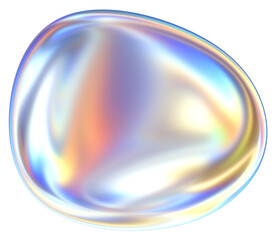 Fluid free from 3D abstract shapes illustration with chrome effects