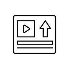 Upload video outline icons, minimalist vector illustration ,simple transparent graphic element .Isolated on white background