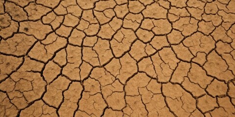 Texture background of the dried earth with clay and sand, close-up. Generative AI