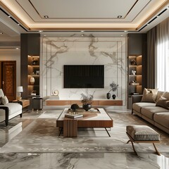 Modern minimalist style living room