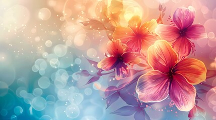 Obraz premium Colorful flowers bloom in the spring breeze