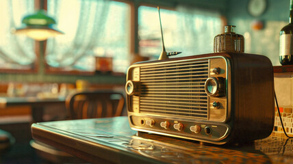 Radio aus den 60er Jahren spielt Musik
