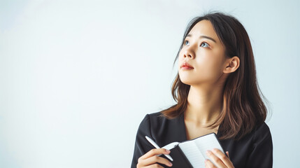 Fototapeta premium Chinese corporate woman with a pensive look