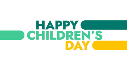 International Children's Day colorful text typography on a white or black background great for wishing and celebrating Happy Children's Day on 1st may