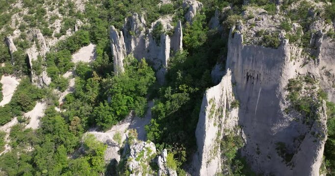 Vela Draga canyon and rocks in Ucka Nature Park, Croatia