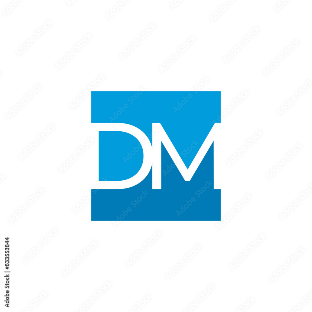 Poster dm logo monogram with negative space style design