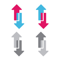 Two arrows in opposite directions, icon, vector.