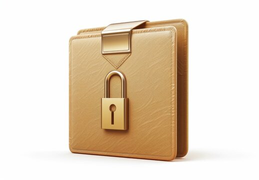 File folder with padlock, concept of security, data protection, privacy.
