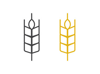 Rice icon. Wheats rye rice ears. barley field cereal nutritious. wheat grain. Vector illustration