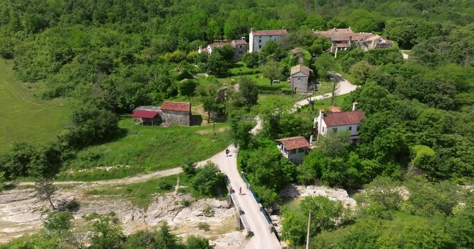 Aerial view of the traditional Kotli village, Istra