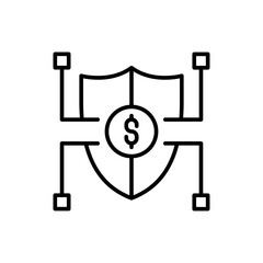 Finance security outline icons, minimalist vector illustration ,simple transparent graphic element .Isolated on white background