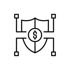 Finance security outline icons, minimalist vector illustration ,simple transparent graphic element .Isolated on white background
