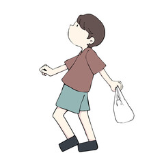 買い物をした男性