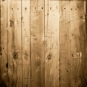 Weathered Wooden Planks Form Rustic Wall With Knots and Grain Patterns