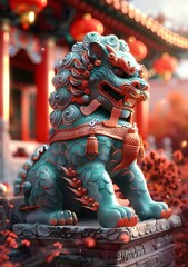 Fototapeta premium Chinese guardian lion