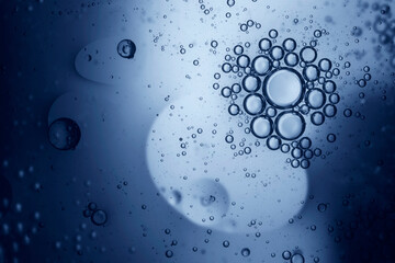 air bubbles in blue water background