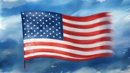 Fototapeta premium waving flag of usa, flag of the united states of america, 3d rendering