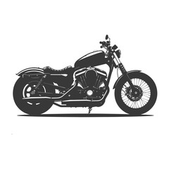 Obraz premium silhouette motorcycle full black color only