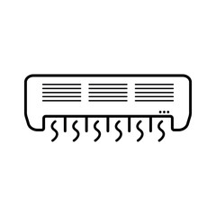 Air Conditioner Outline Icon Isolated on White Background. AC Line Art Logo. Vector Illustration.
