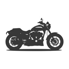 Obraz premium silhouette motorcycle full black color only