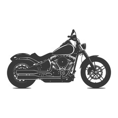Obraz premium silhouette motorcycle full black color only