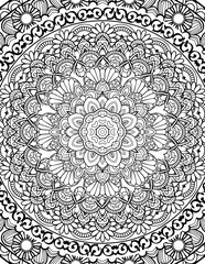 Full Page Mandala Letter Size for Coloring Pages Mandala, Adult, Kids, Lined Pages inspired by Islam Arabic Pakistan Indian. For Publishing Use ADULT Mandala Relaxing Coloring Pages Print