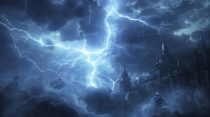 Fototapeta premium Lightning is a natural phenomenon that is dangerous but also beautiful