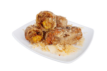 Banana fritters rolls Traditional Thai desserts