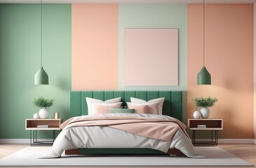 Peach bedroom color trend 2014 peach bedroom color. Green interior , peachy beige pastel color walls, furniture, bedding. Modern room design room interior design home interior. Living in a comfortable