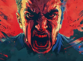 Illustration of a man screaming