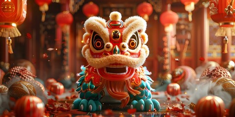 Fototapeta premium Lion dance